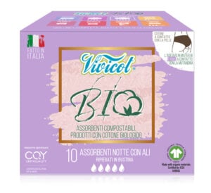 Absorbante de noapte din bumbac compostabil ecologic 5 picaturi 10buc Vivicot