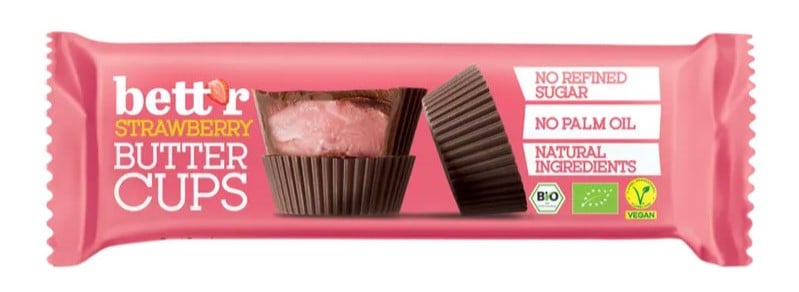 Praline cu crema de capsuni bio 3x13g Bettr