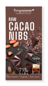 Ciocolata neagra 75% cu cacao nibs bio 60g Benjamissimo
