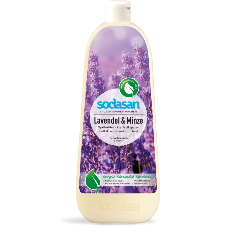 Detergent lichid pentru vase cu lavanda si menta ecologic 1l Sodasan