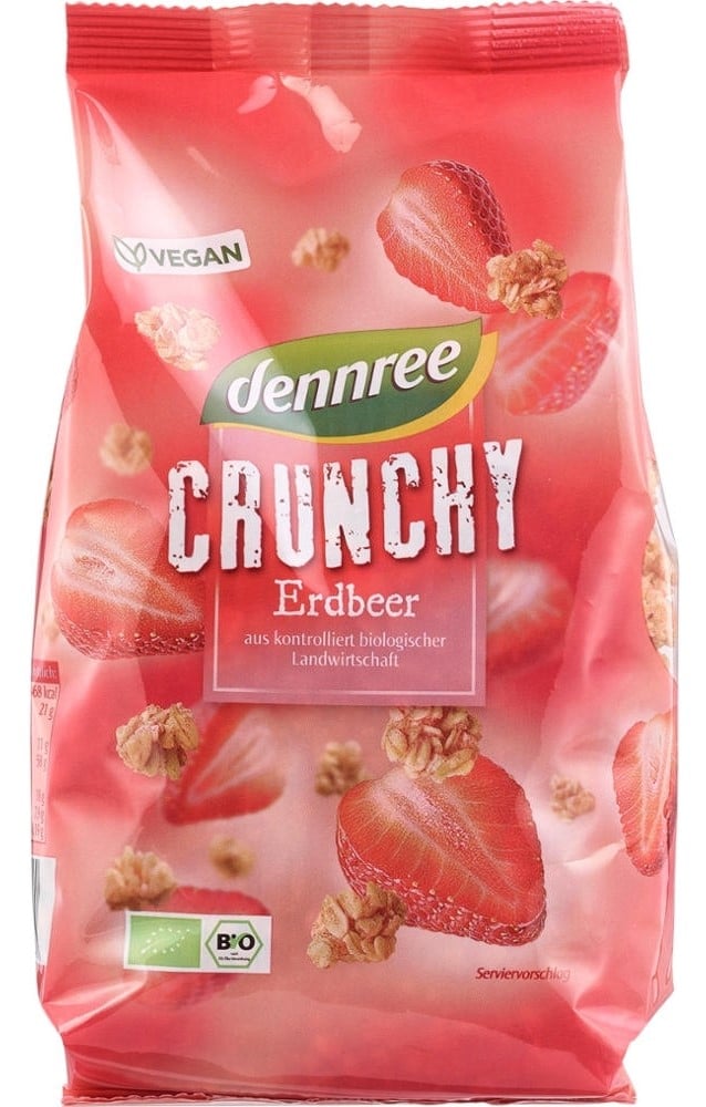 Cereale crunchy cu capsuni bio 375g Dennree
