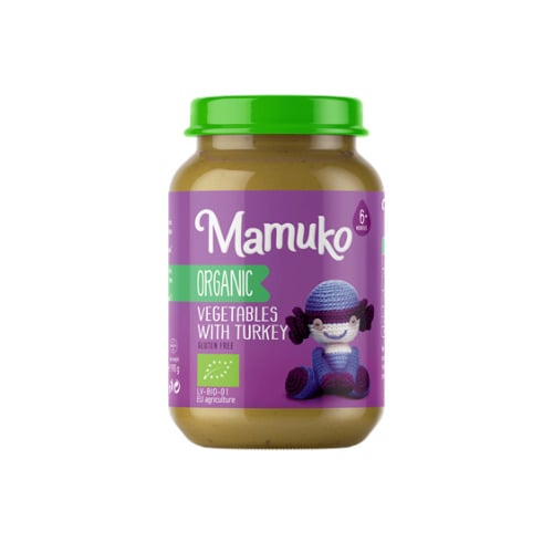 Piure de legume cu curcan bio  6+ luni 190g Mamuko