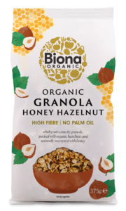 Granola cu miere si alune de padure bio 375g Biona