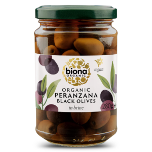 Masline negre peranzana in saramura bio 280g Biona