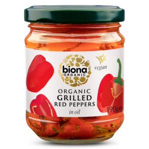 Ardei rosii la gratar in ulei, bio, 190g, Biona