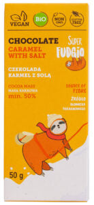 Ciocolata cu caramel sarat bio 50g Super Fudgio