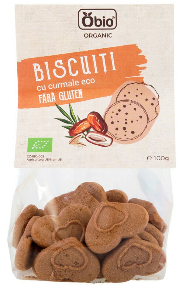 Biscuiti cu curmale bio 100g Obio