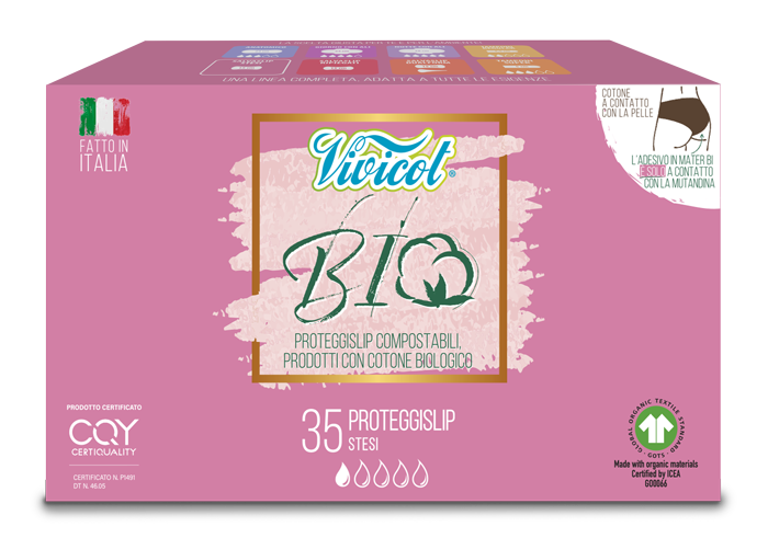 Protej slip din bumbac compostabil ecologic 1 picatura 35buc Vivicot