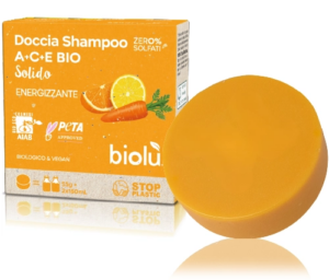 Sampon si gel de dus solid cu vitamina A, C, E ecologic 55g Biolu