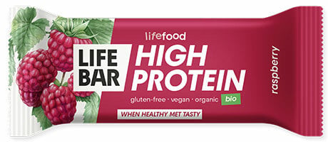 Baton proteic cu zmeura bio 40g Lifebar
