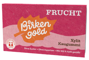Guma de mestecat cu fructe 12 drajeuri 17g Birkengold