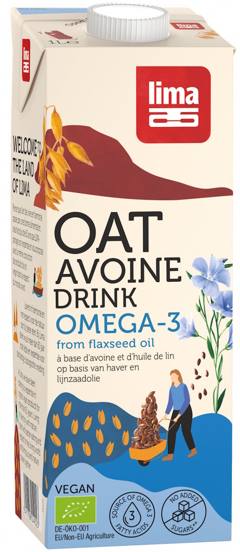 Bautura vegetala de ovaz cu omega 3 bio 1l Lima