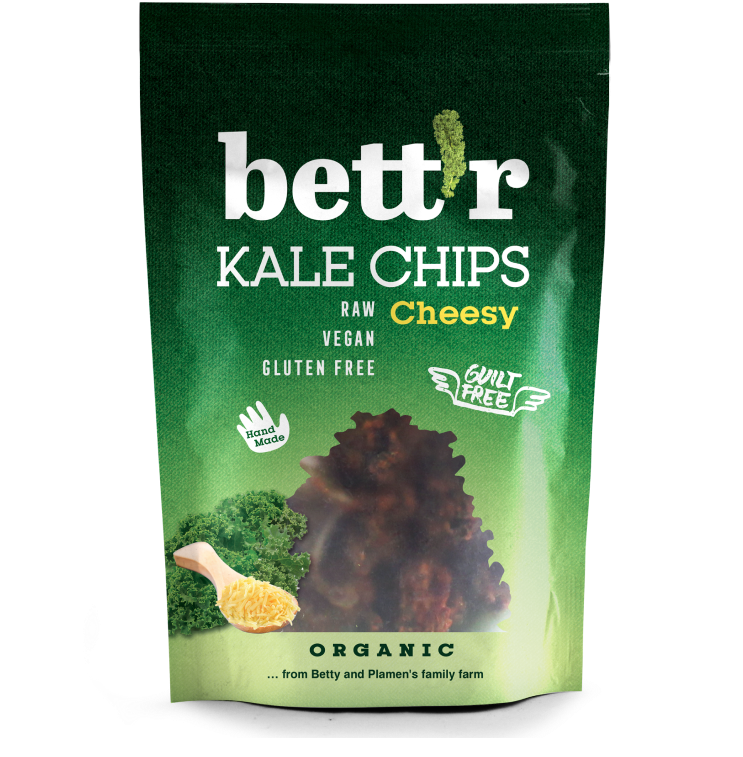 Chips din kale cu aroma de branza bio 30g Bettr