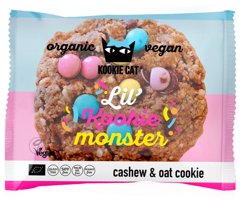 Cookie cu dropsuri de ciocolata colorate bio 50g Kookie Cat