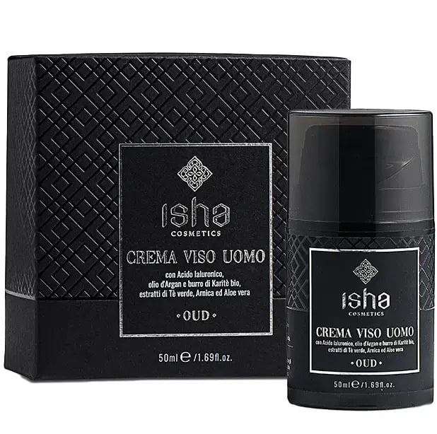 Crema de fata cu acid hialuronic si ulei de argan pentru barbati 50ml Isha