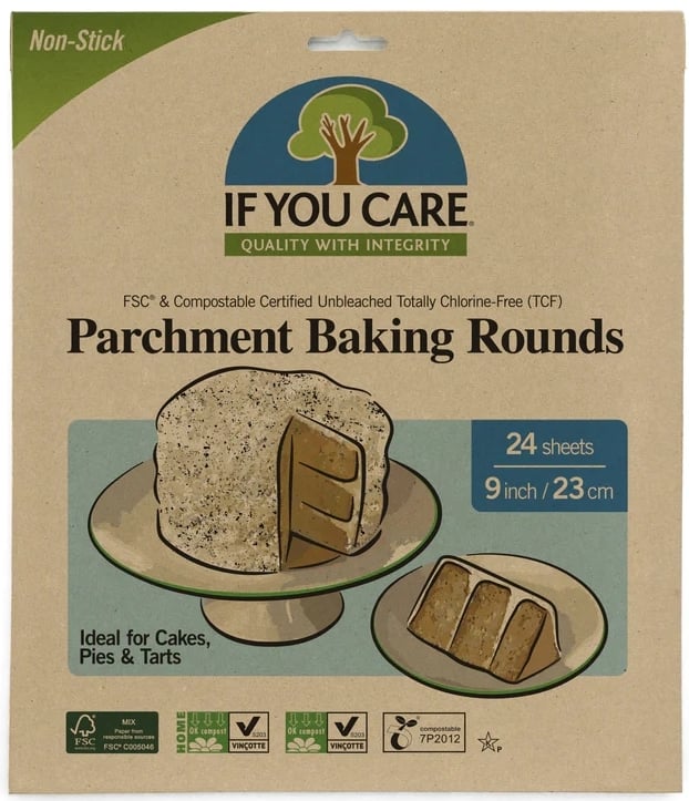 Hartie de copt rotunda nealbita (fara clor) compostabila 24buc If You Care