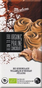 Ciocolata cu lapte si crema de praline bio 100g Meybona