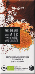 Ciocolata cu lapte si caramel sarat bio 100g Meybona