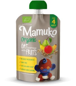 Porridge de ovaz cu fructe bio  4+ luni 100g Mamuko