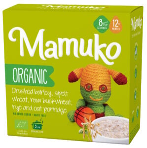 Porridge din 5 cereale orz, spelta, hrisca, secara si fulgi de ovaz bio  12+ luni 200g Mamuko