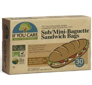 Pungi de hartie nealbita (fara clor) pentru mini baghete si sandwich 30buc If You Care