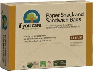 Pungi de hartie nealbite (fara clor) compostabile pentru sandwich si snacks 48buc If You Care