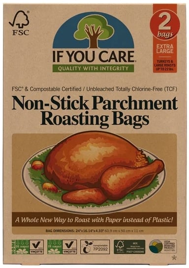 Pungi pentru copt nealbite (fara clor) compostabile extra large 2buc If You Care