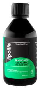 LVC3 - Vitamina C, D3, K2 plus Zinc lipozomala 240ml Lipolife