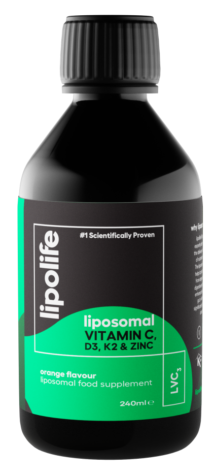 LVC3 - Vitamina C, D3, K2 plus Zinc lipozomala 240ml Lipolife