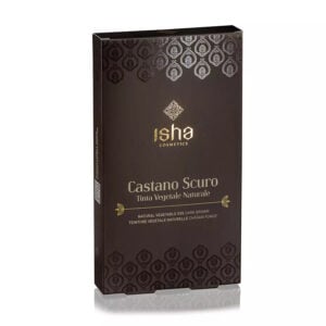 Vopsea de par naturala castaniu - inchis 100g Isha