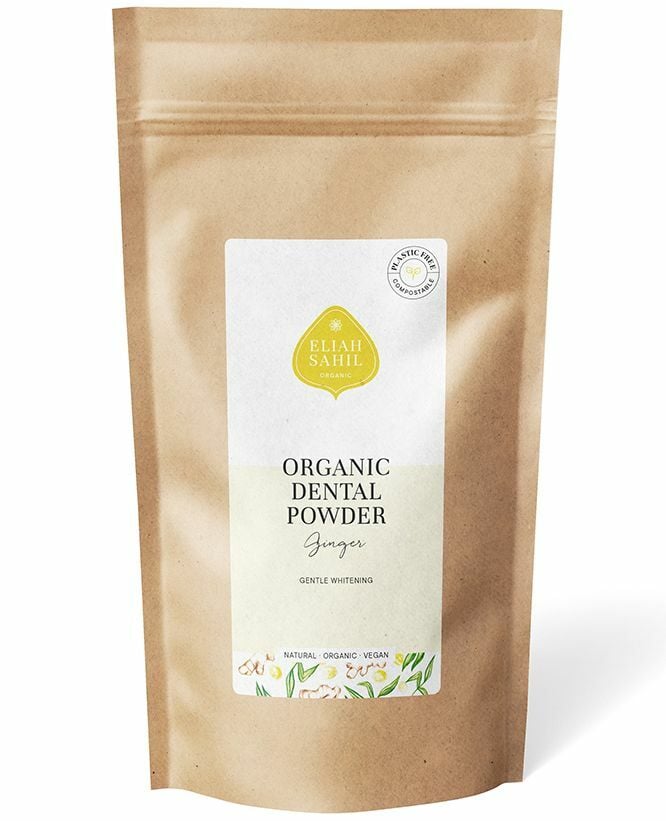 Pudra cu ghimbir pentru curatarea si albirea dintilor ecologic 200g - refill Eliah Sahil