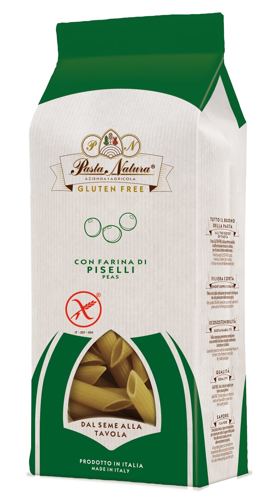 Penne din mazare verde bio 250g Pasta Natura