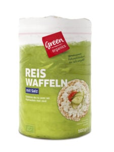 Rondele de orez integral expandat bio cu sare 100g Green Organics