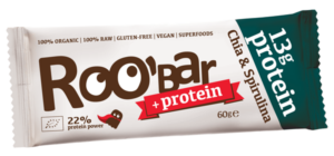 Baton proteic cu chia si spirulina bio 60g Roobar