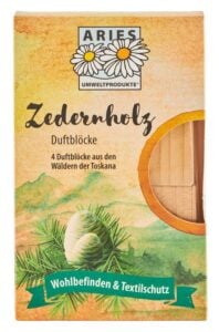 Lemn de cedru parfumat impotriva moliilor 4 bucati x 26g Aries