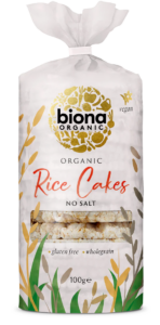Rondele de orez integral expandat fara sare bio 100g Biona
