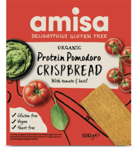 Crispbread cu rosii si busuioc bio 100g Amisa