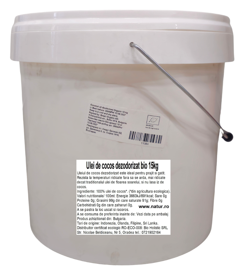 Ulei de cocos dezodorizat bio 15kg