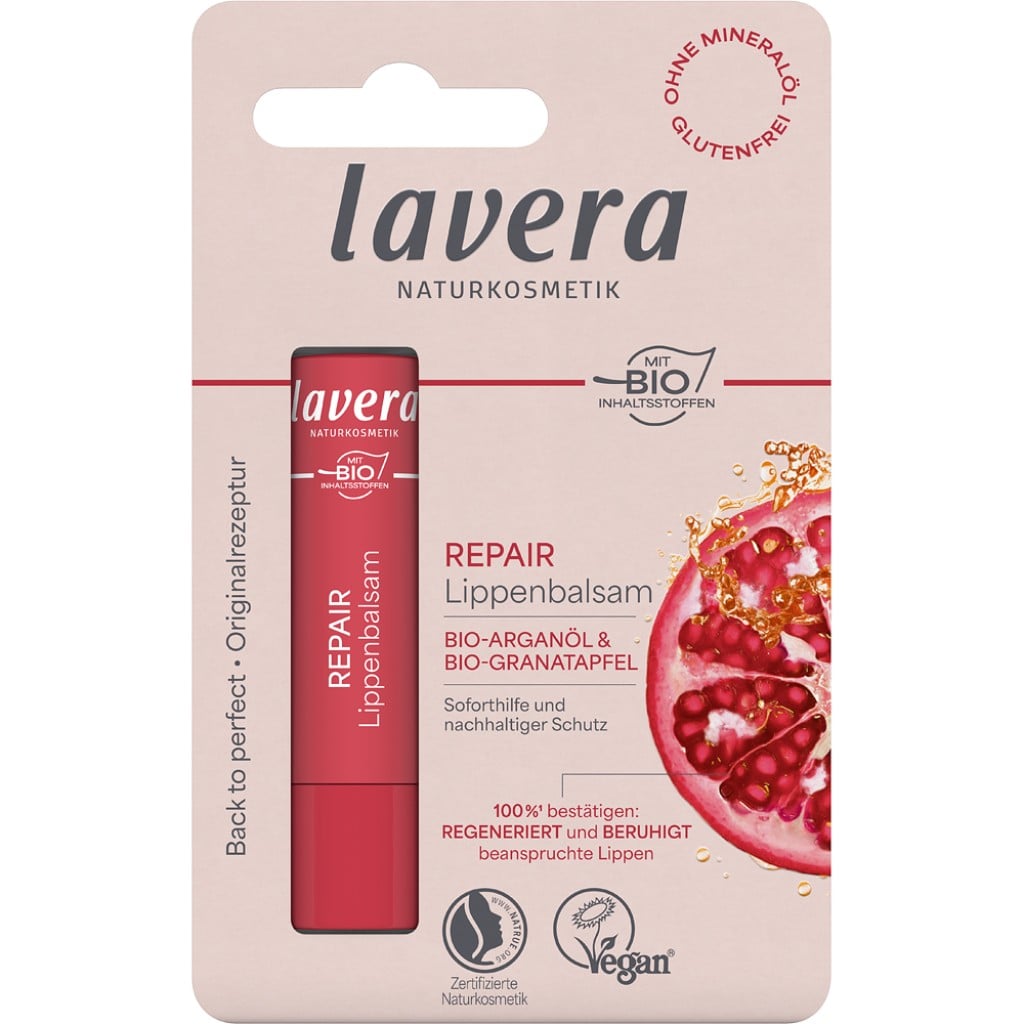 Balsam de buze reparator cu ulei bio de argan si rodie - Lavera