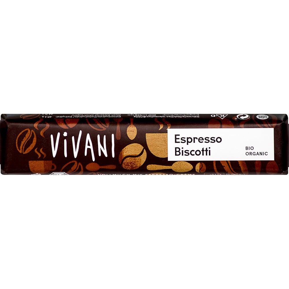 Baton de ciocolata espresso biscotti, eco - Vivani