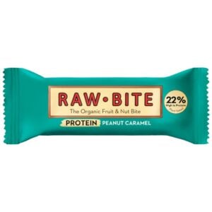 Baton proteic 22% cu arahide si caramel fara gluten fara zahar adaugat, eco - Raw Bite