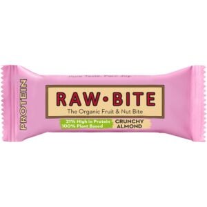 Baton proteic din fructe si nuci cu migdale crocante fara gluten, eco - Raw Bite