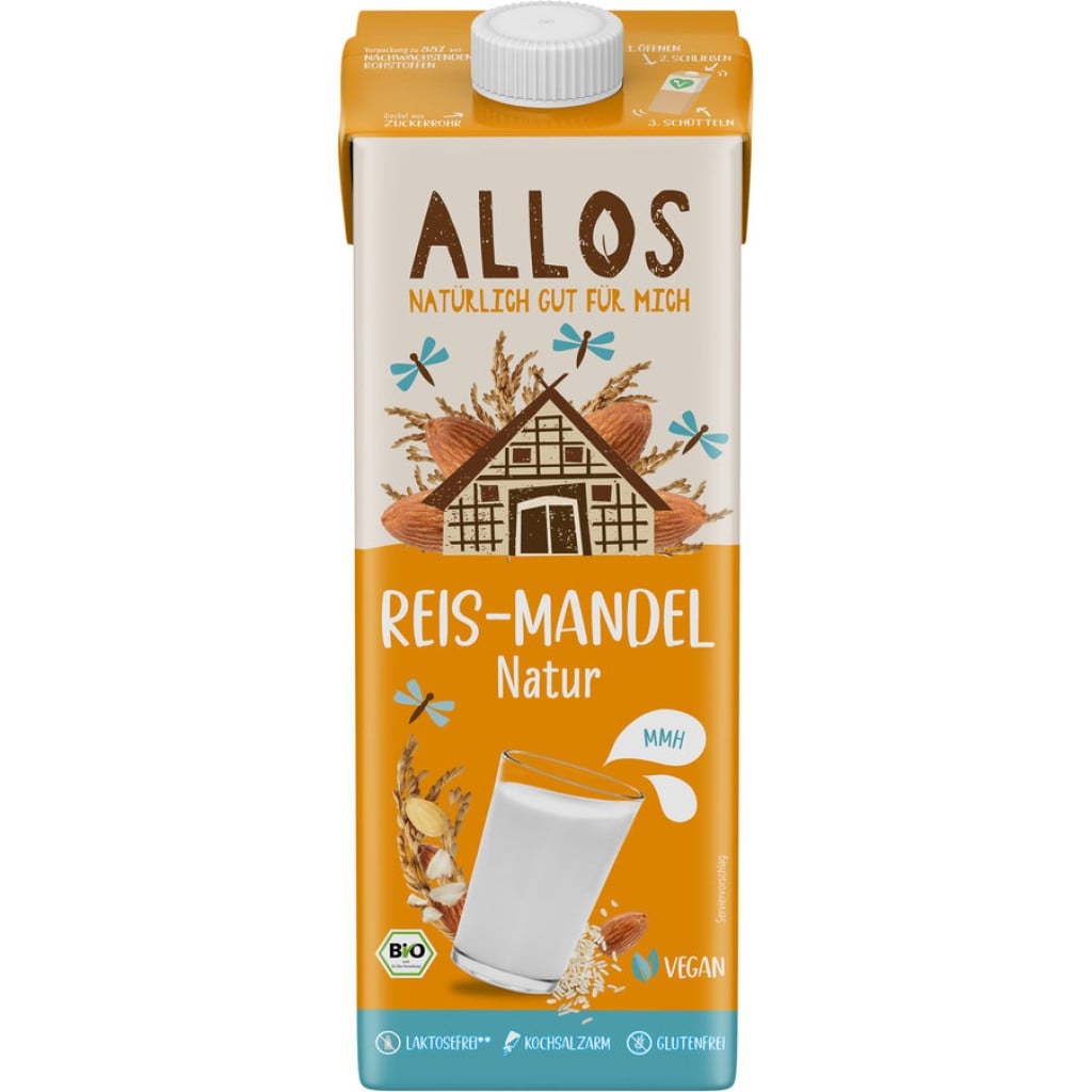 Bautura de orez cu migdale fara lactoza si fara gluten, eco - Allos
