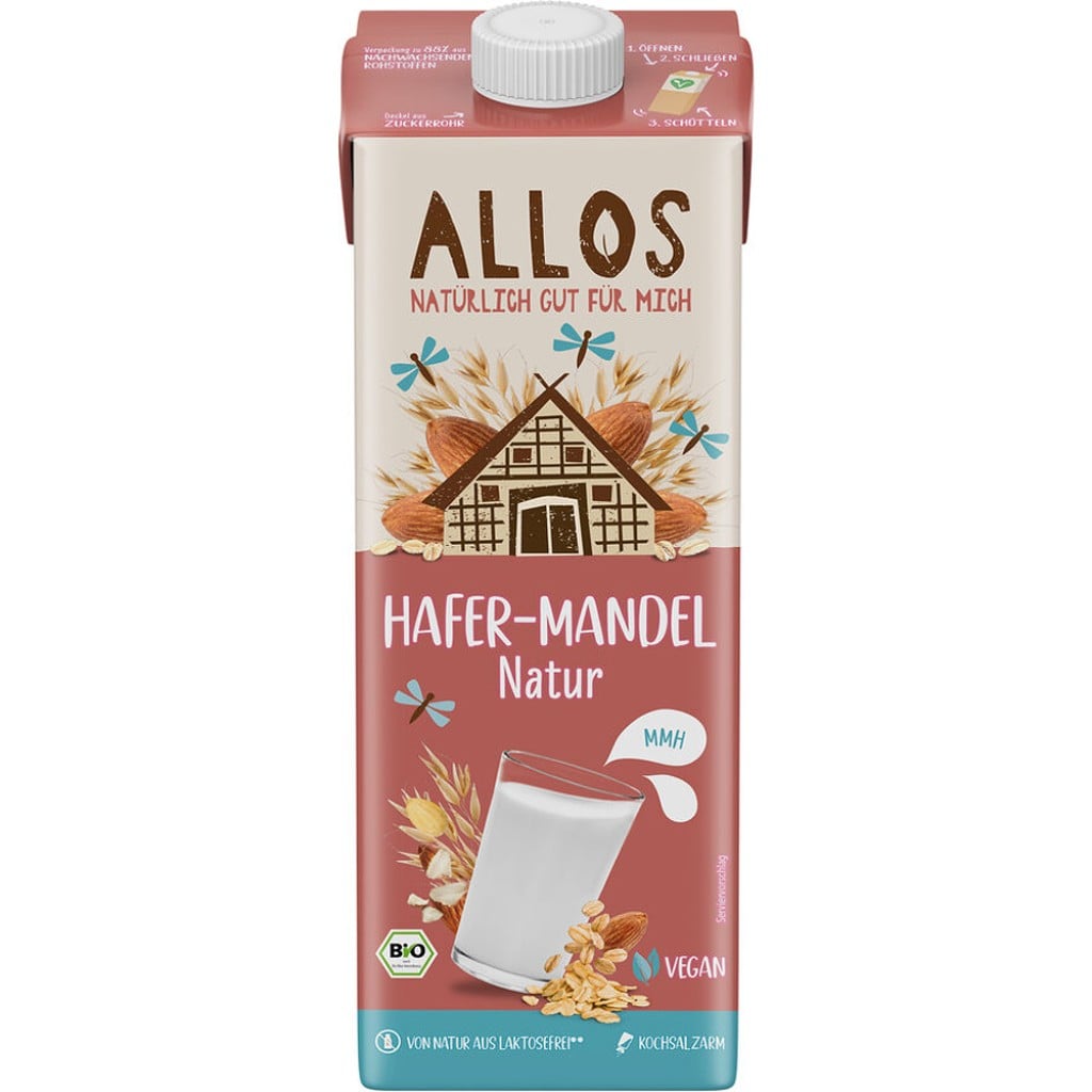 Bautura de ovaz cu migdale fara lactoza, eco - Allos