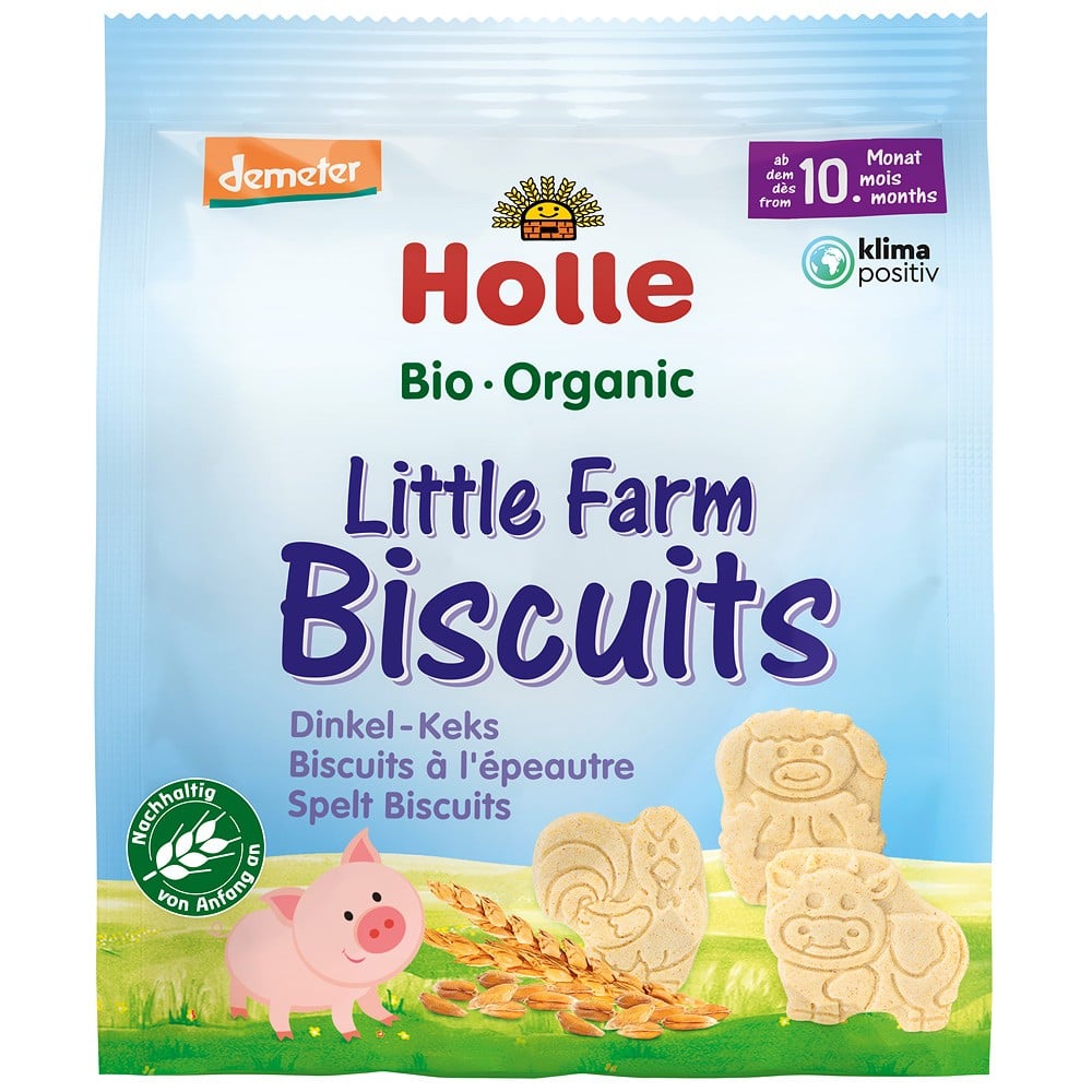 Biscuiti din spelta mica ferma pentru copii 10 luni, eco - Holle