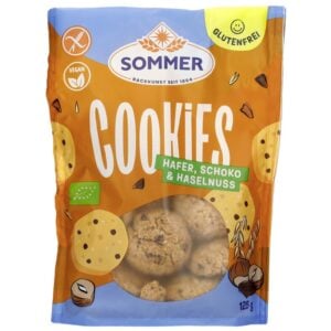 Biscuiti vegani cu ovaz ciocolata si alune fara gluten, eco - Sommer