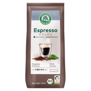 Cafea Solea espresso macinata decofeinizata, eco - Lebensbaum
