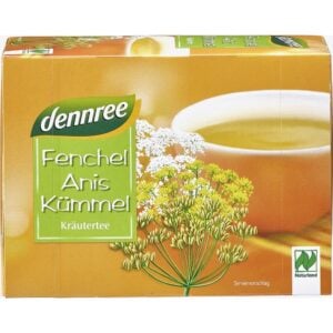 Ceai de fenicul anason si chimen 50 plicuri, eco - Dennree