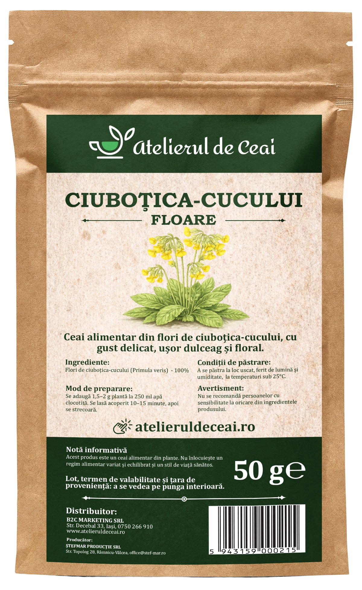 Ceai de flori de ciuboțica-cucului