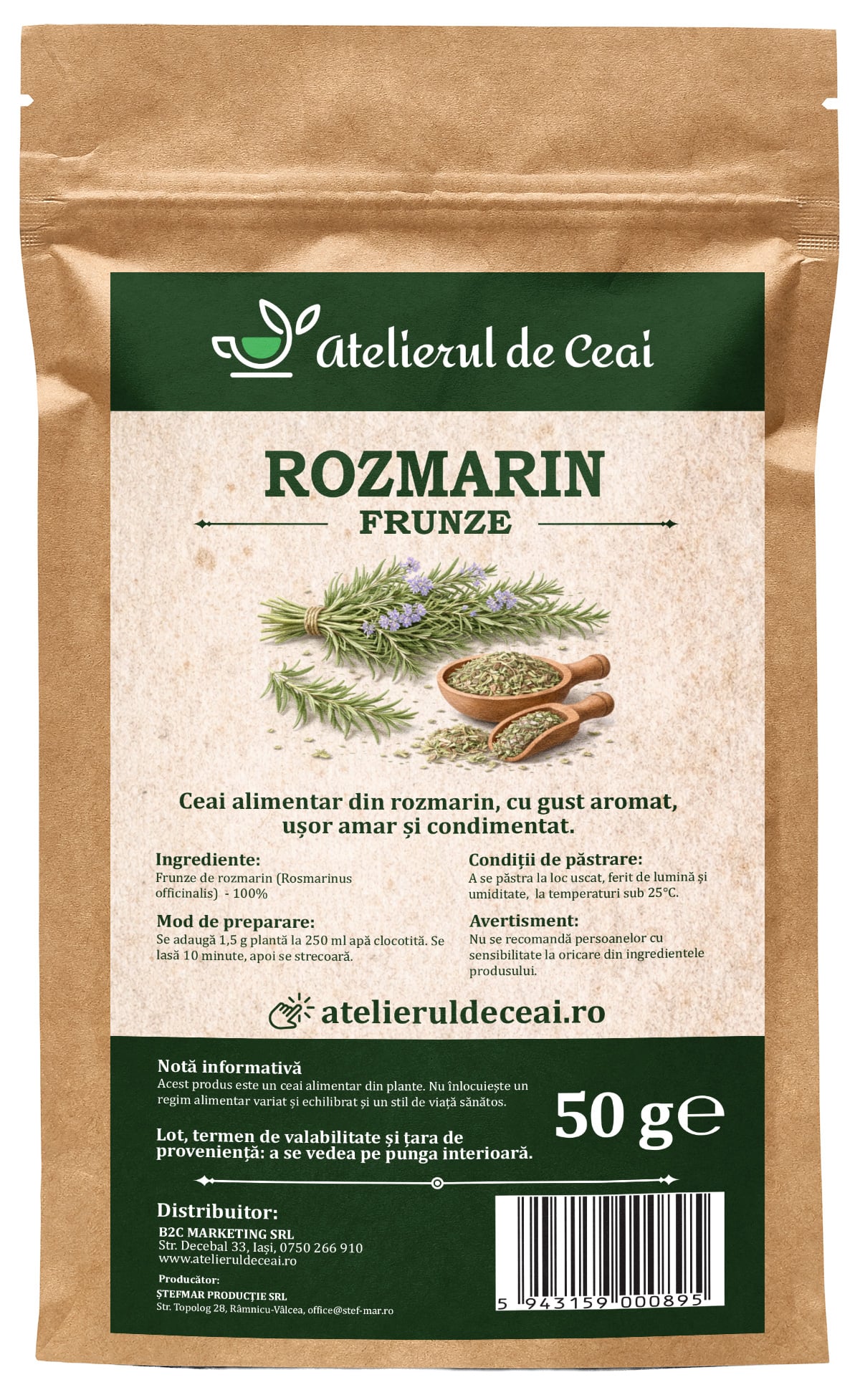 Ceai de frunze de rozmarin